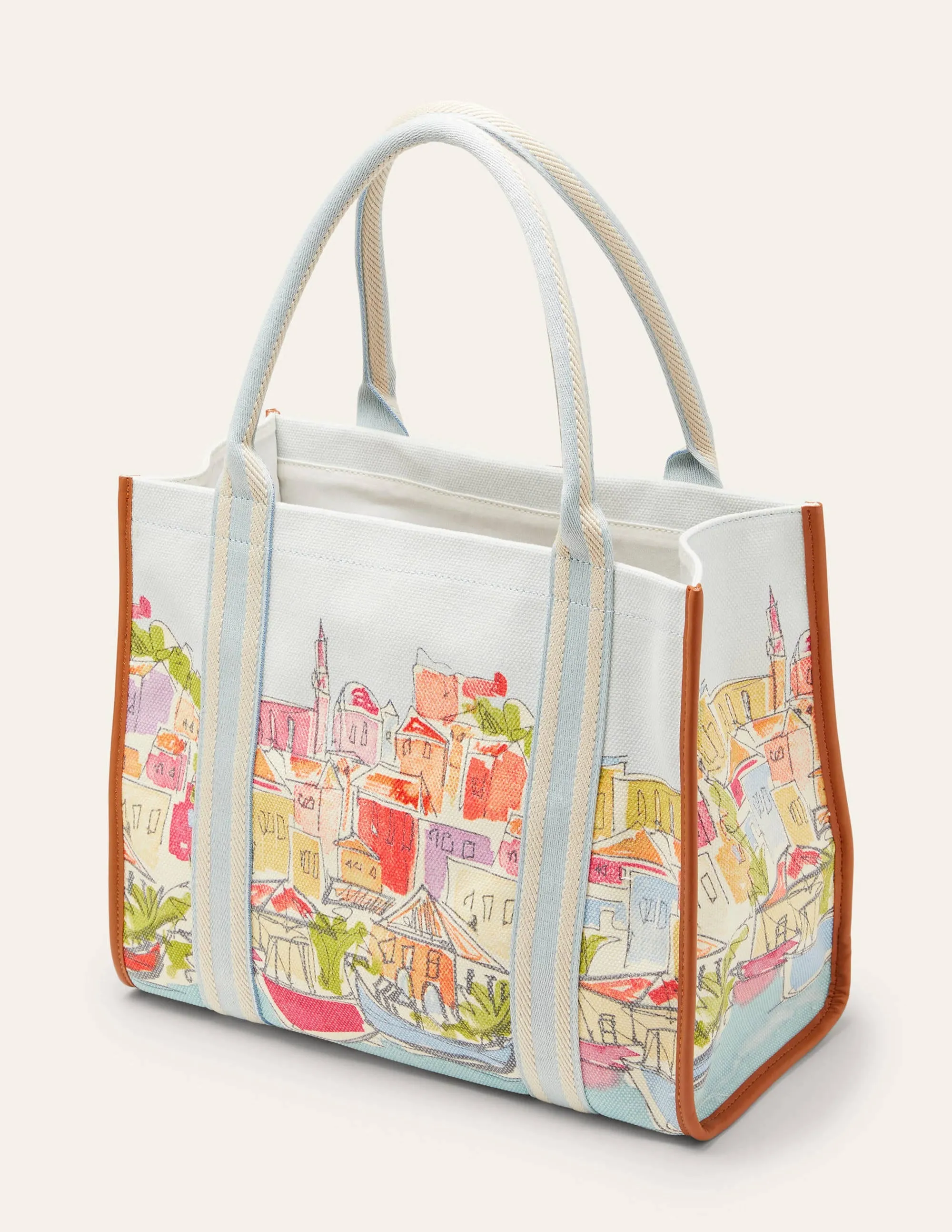 Tilda Canvas Tote Bag-Rainbow Village