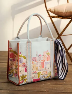 Tilda Canvas Tote Bag-Rainbow Village