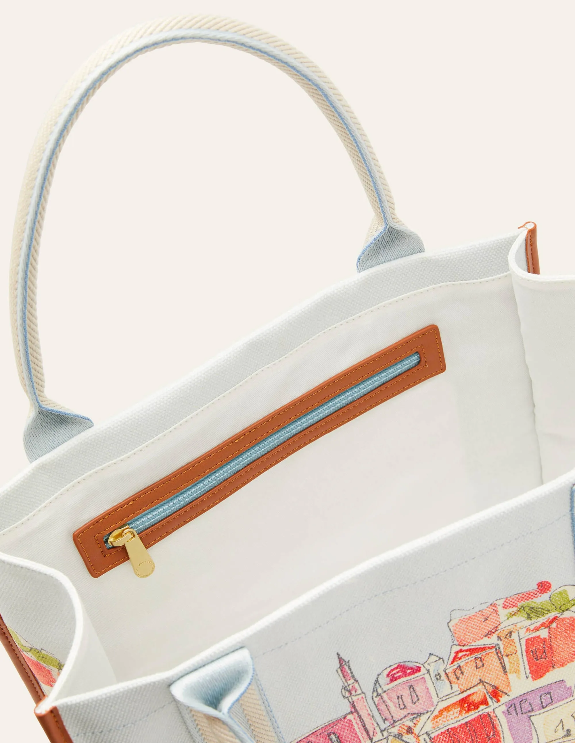 Tilda Canvas Tote Bag-Rainbow Village