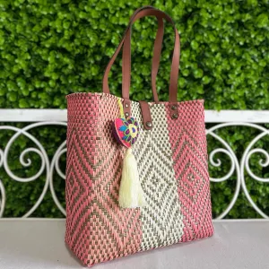 Upcycled Handwoven MD Tejana Tote - Golden Rose