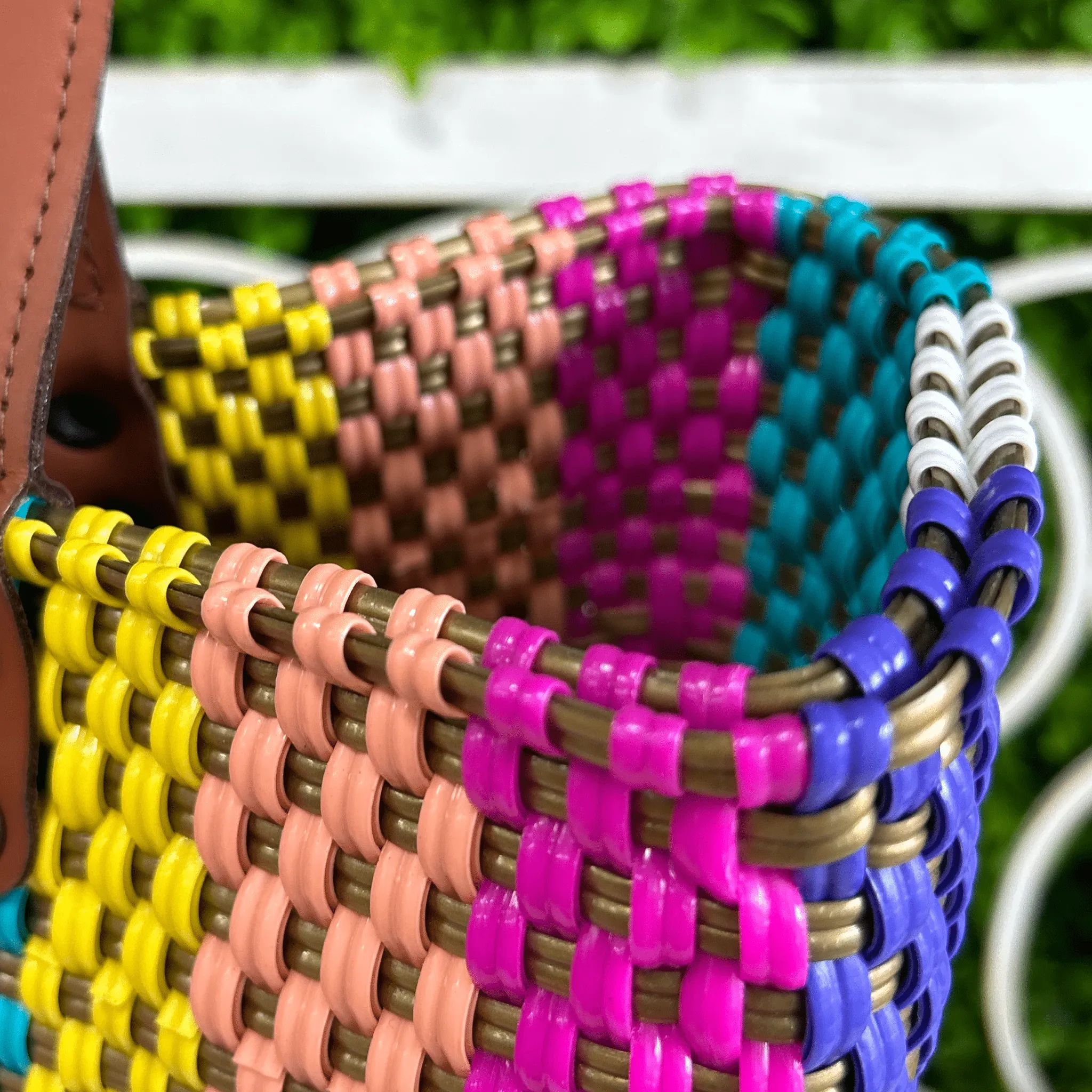 Upcycled Handwoven MD Tejana Tote - Golden Rose