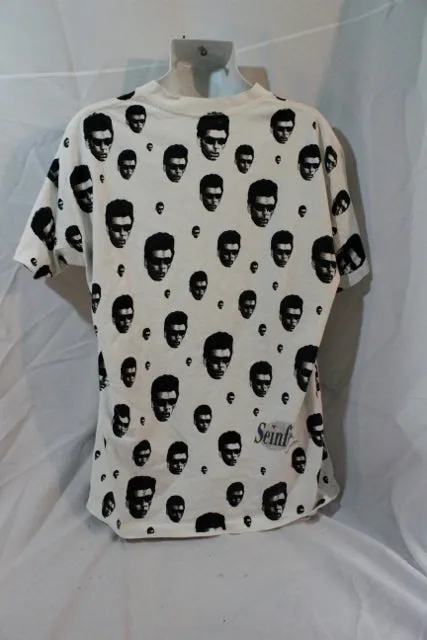 Vintage 1980s SEINFELD KRAMER Humor Graphic Tee T-Shirt L White Black Mens
