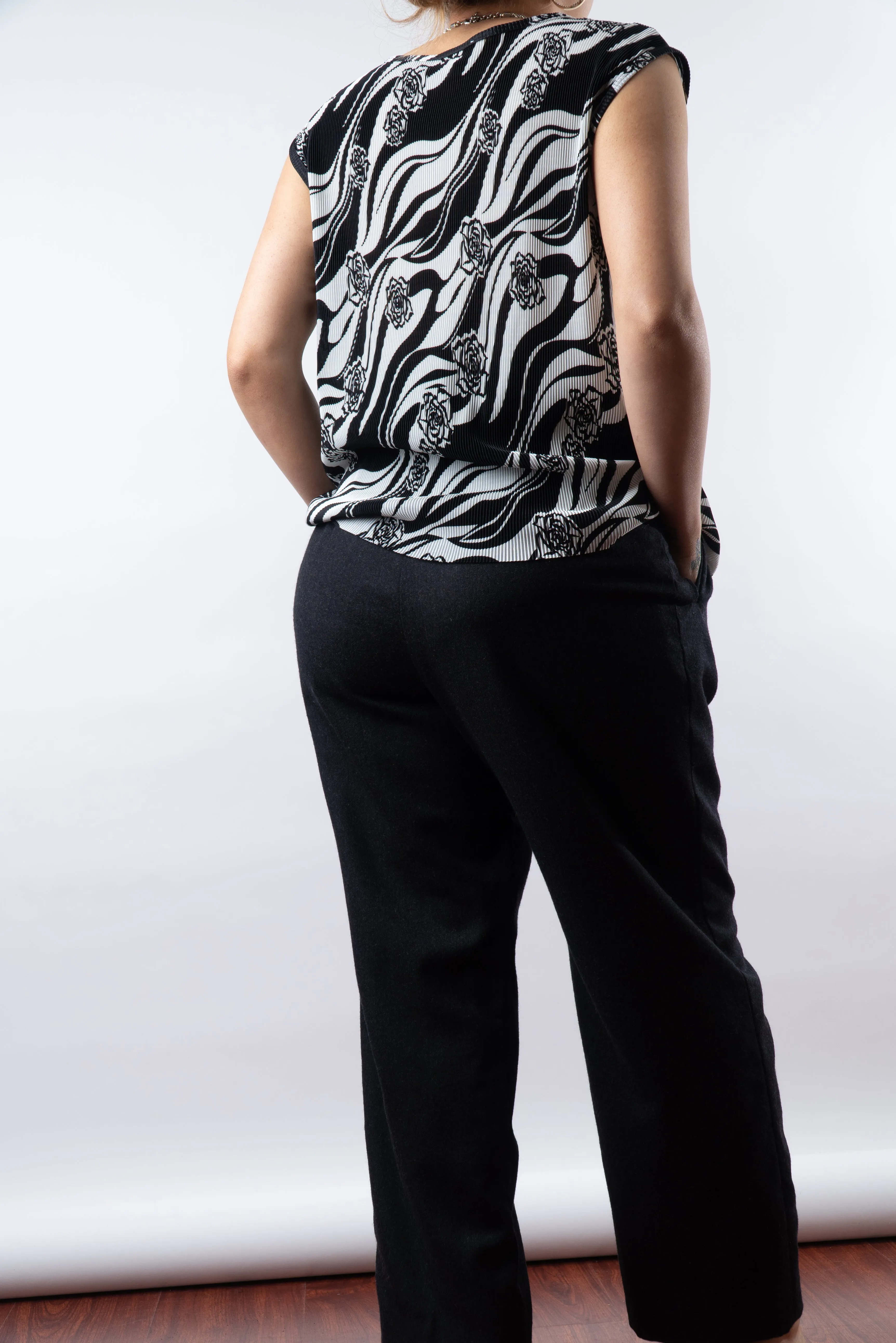 Vintage Crinkled Patterned Blouse