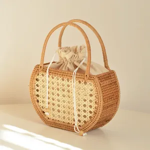 Vintage Luxury Hollow Rattan Basket Straw Bags