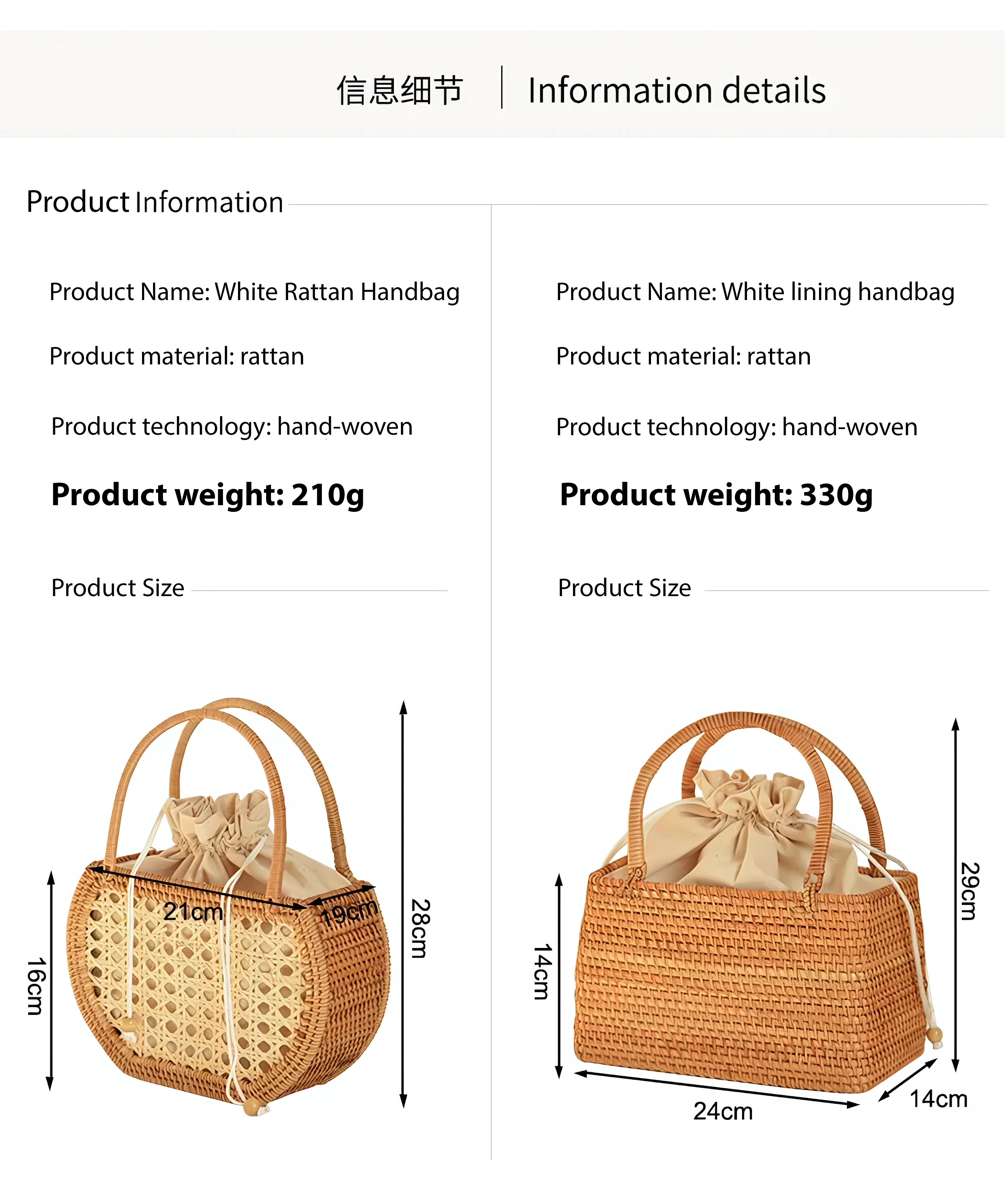 Vintage Luxury Hollow Rattan Basket Straw Bags