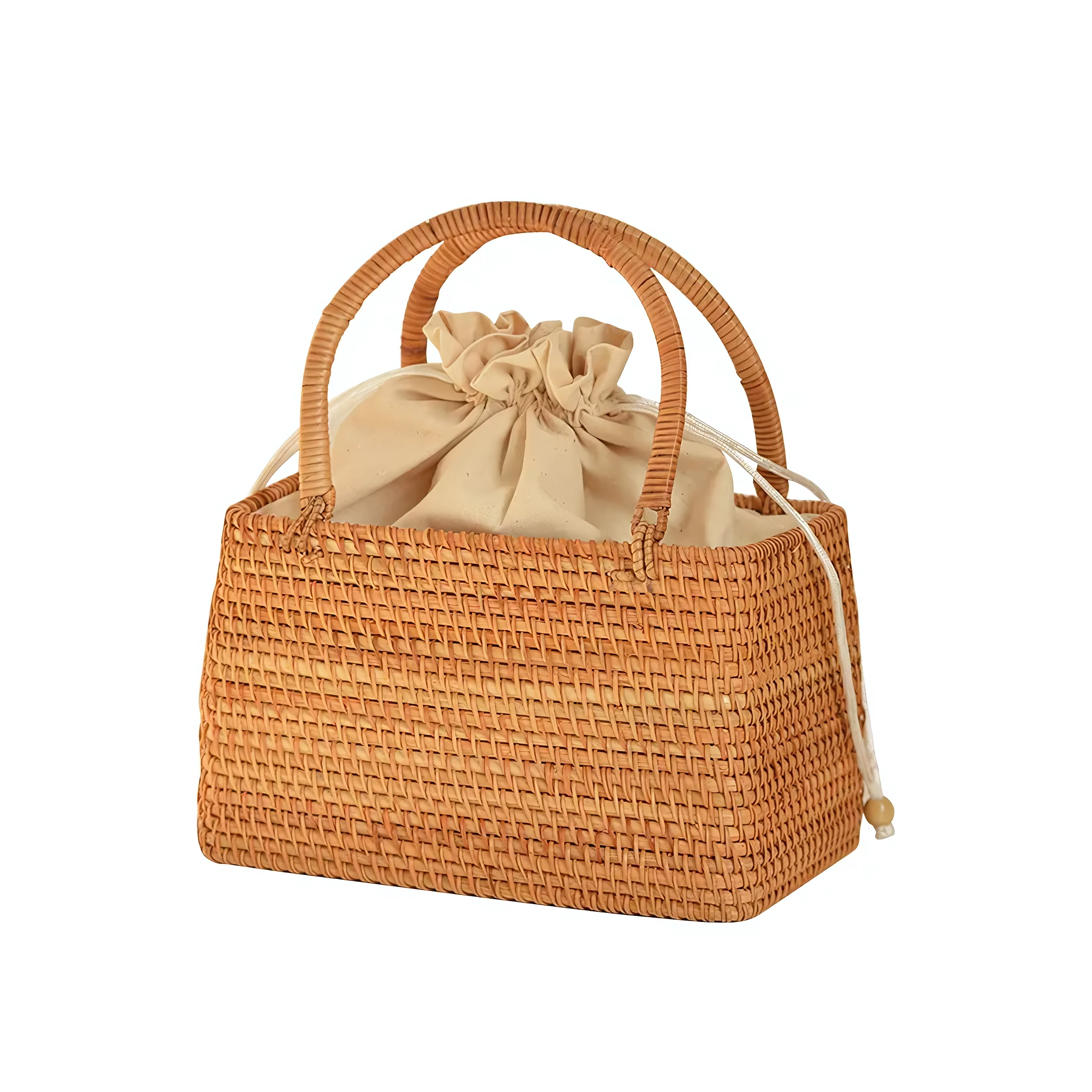 Vintage Luxury Hollow Rattan Basket Straw Bags