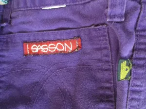 Vintage VIDAL SASSON DESIGNER JEANS Denim PANTS Dungarees USA PURPLE 26 X 27