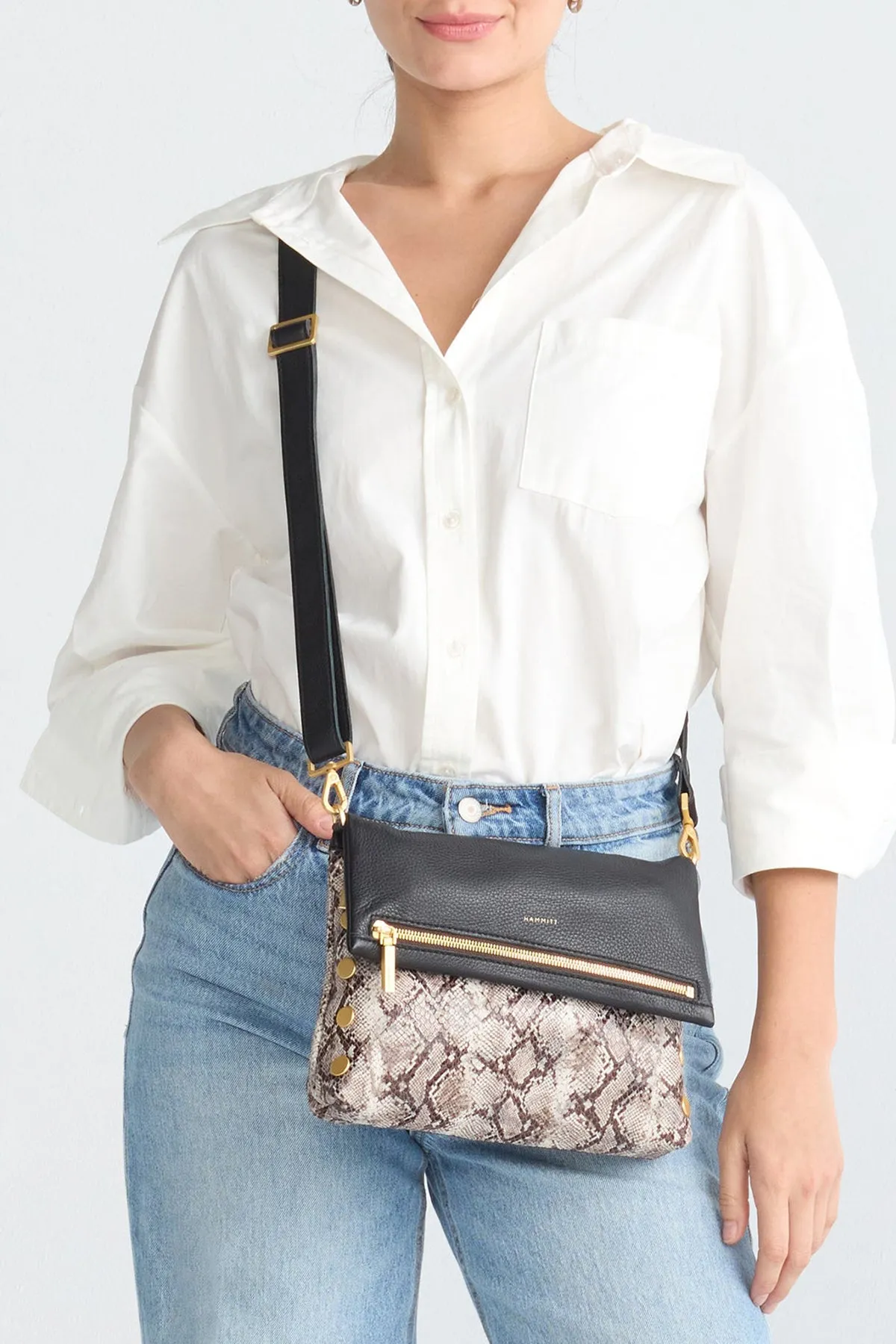 VIP Medium - Contrast Snake/Brushed Gold