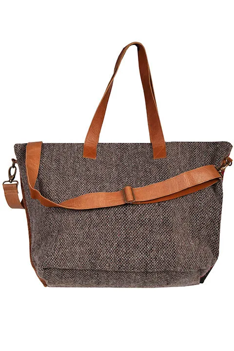 Western Shoulder Tote Wool Serape Print