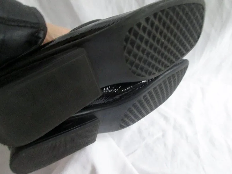 Womens DAVID TATE Patent Leather Clogs Shoes Slip-On Mules BLACK 11 Comfort