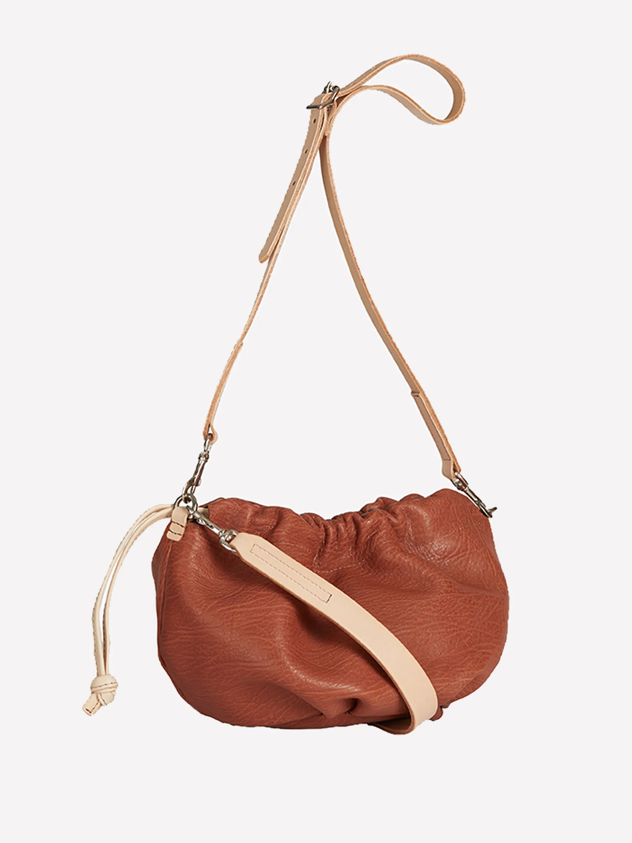 Wood Drawstring Bag - Cinnamon/Nude